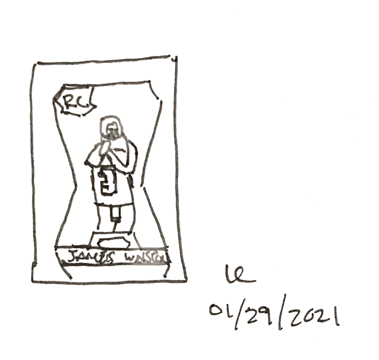 sketch of a Jameis Winston Prizm rookie card