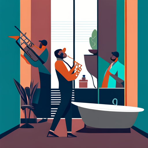 bathroom jazz by Stable Diffusion Dream Studio