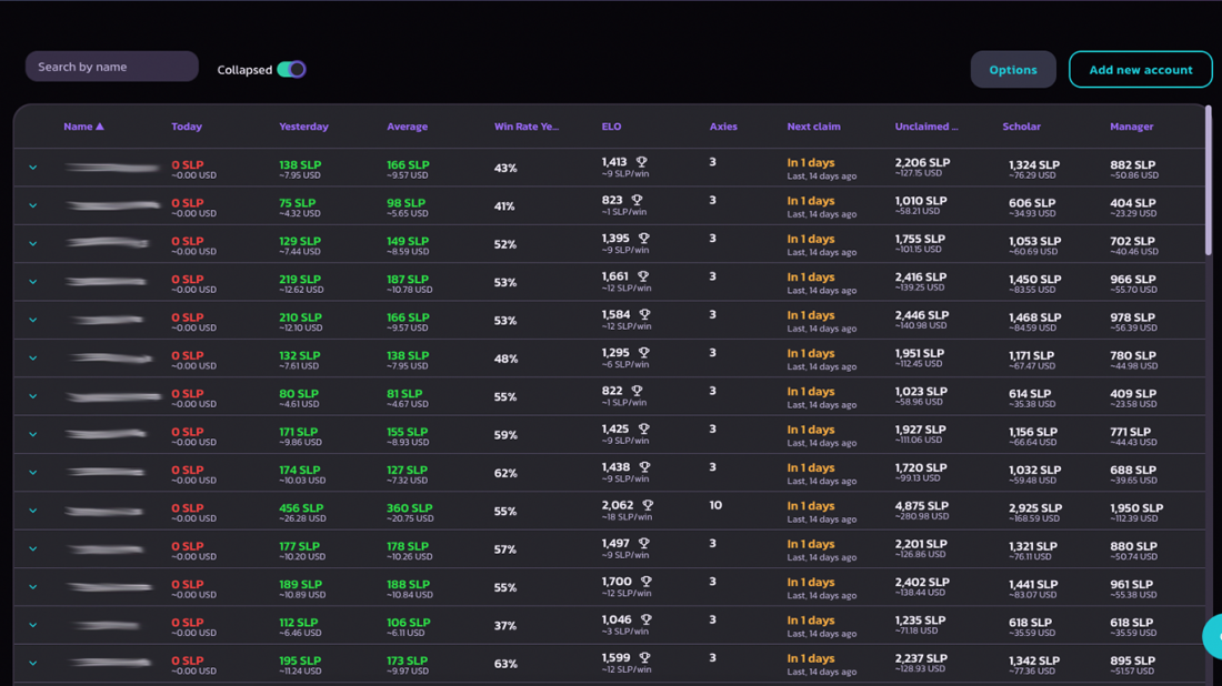 screenshot of Scholar Tracker Manager